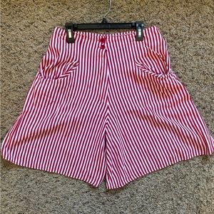 80s Vintage Outback Red Red and White Striped Shorts